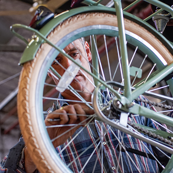close-up achterwiel fiets